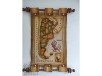 Leather souvenir map of Argentina