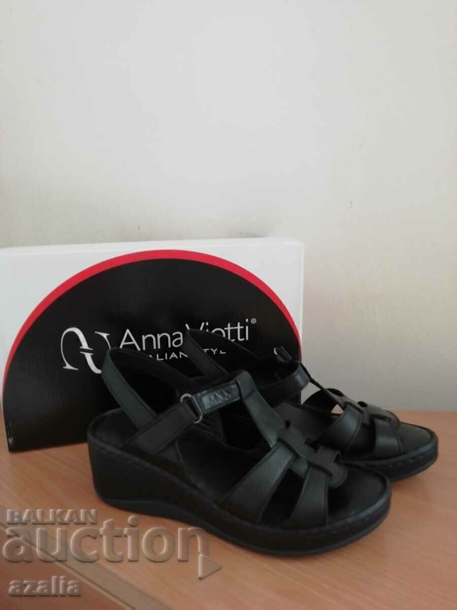 Italian leather sandals, black, size 36 with price 110.00 BGN | € 56.24 Italian leather sandals, black, size 36 with price 110.00 BGN | € 56.24