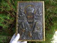 Orthodox metal icon of Saint Nicholas - the Wonderworker