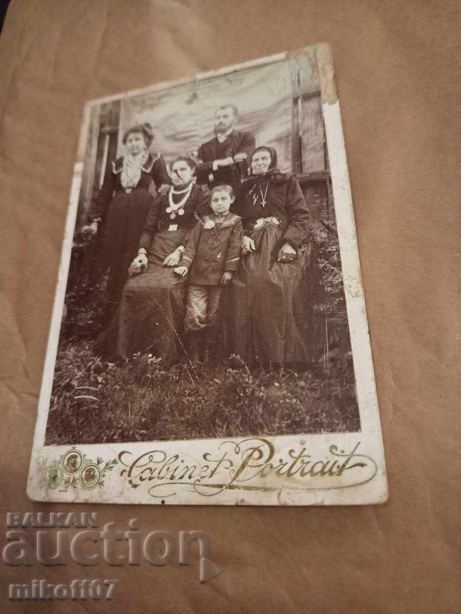 Fotografie pe carton, fotografie, costum popular, paftale