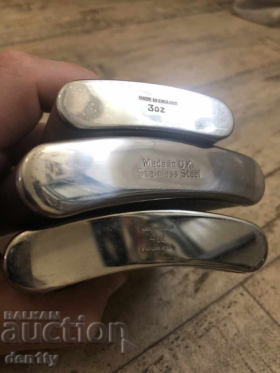 произведено в Англия Джобна фласка, метално шише - 7