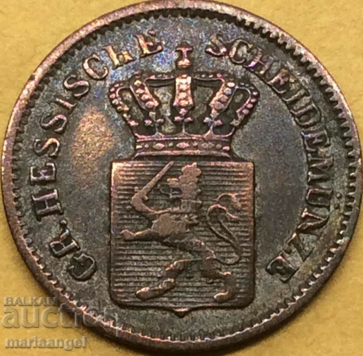 1 Kreuzer 1870 Hessen Germany silver - 7