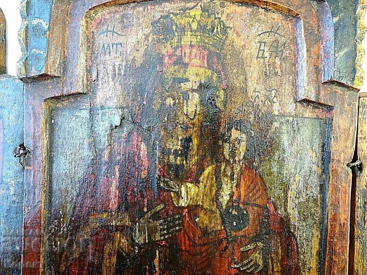 Old Orthodox painted icon - triptych 2 with price 450.00 BGN | € 230.08 Old Orthodox painted icon - triptych 2 with price 450.00 BGN | € 230.08