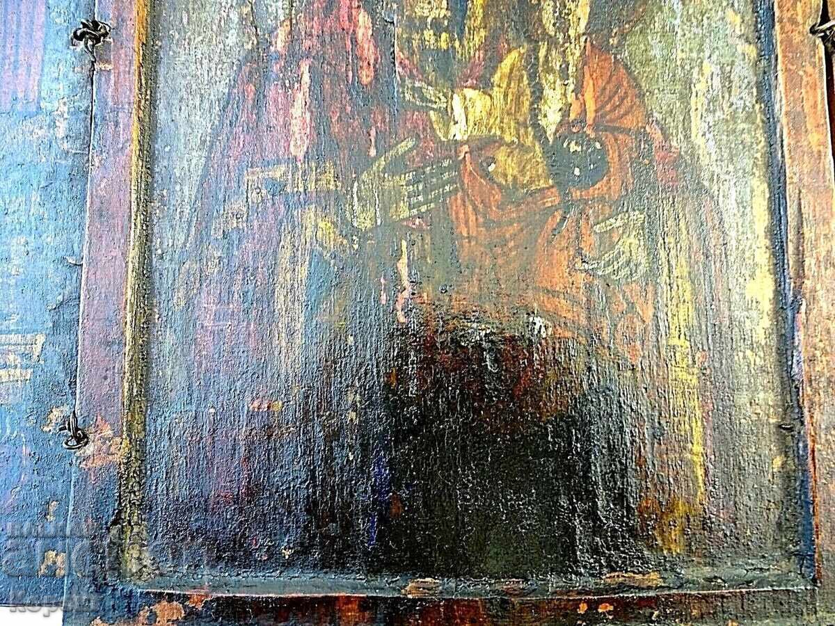 Auction Old Orthodox painted icon - triptych 2 Auction Old Orthodox painted icon - triptych 2