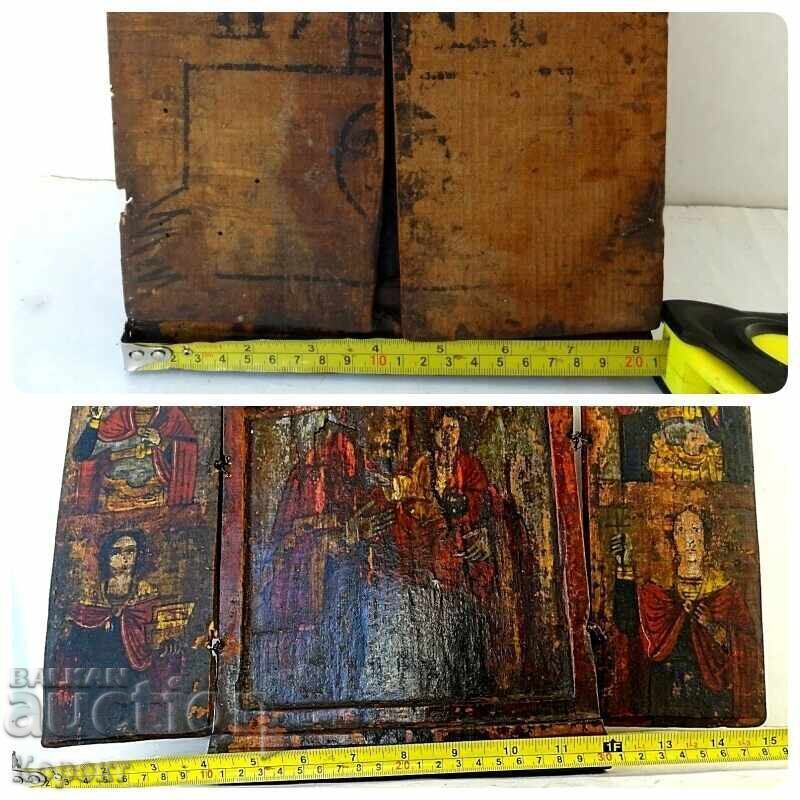 Old Orthodox painted icon - triptych 2 - 5 Old Orthodox painted icon - triptych 2 - 5