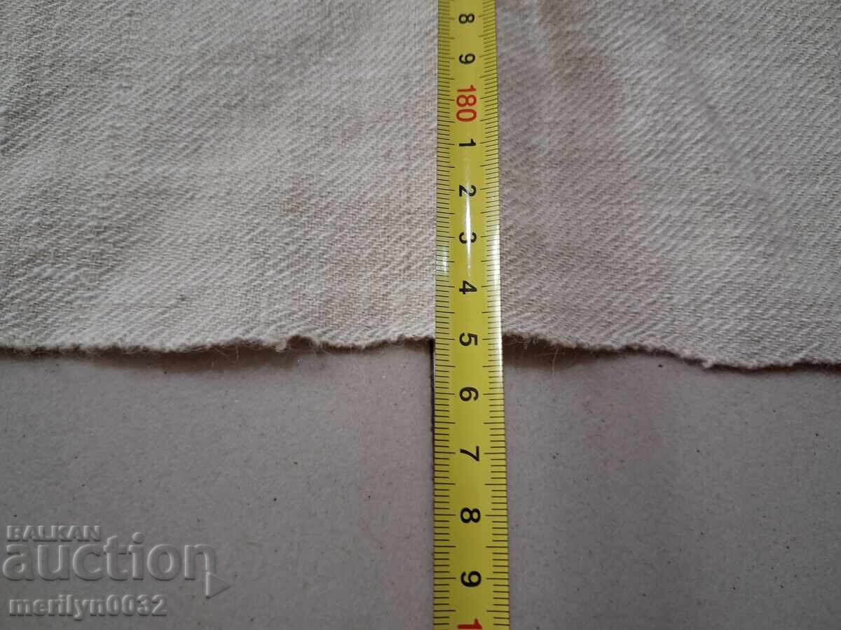 Staro χειροποίητο μάλλινο υφαντό πάπλωμα λευκό φανέλα 2.2/1.85 μέτρα - 5