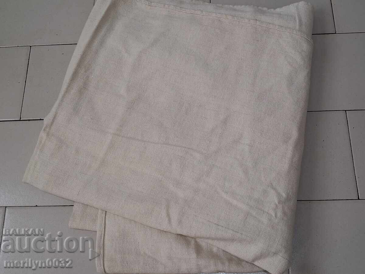 Staro χειροποίητο μάλλινο υφαντό πάπλωμα λευκό φανέλα 2.2/1.85 μέτρα