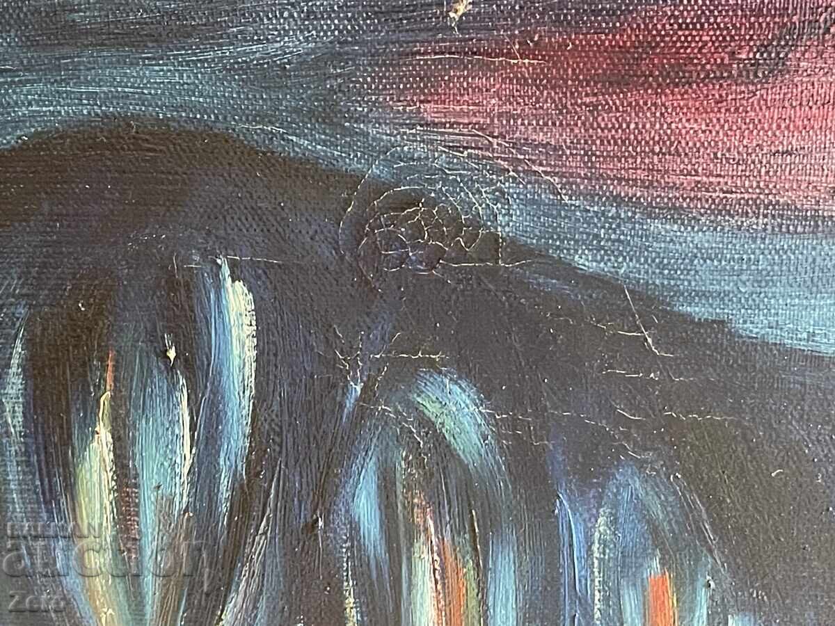 Auction Margarita Boyadzhieva MB Oil Painting Large Old Painting 92/73 Auction Margarita Boyadzhieva MB Oil Painting Large Old Painting 92/73