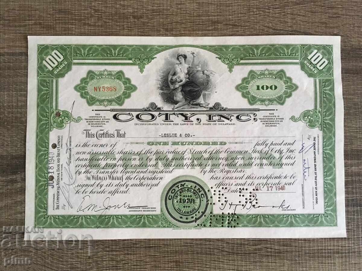 Certificate Action 1940 USA