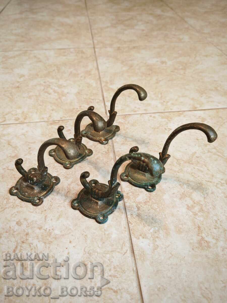 Five Antique Bronze Hangers 10 cm