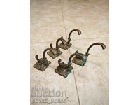 Пет Старинни Бронзови Закачалки 10 см.