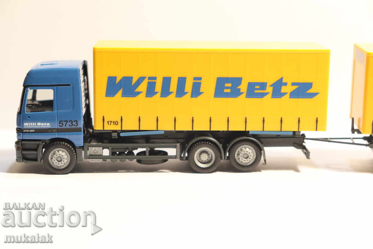 HERPA H0 1/87 MERCEDES ACTROS WILLI BETZ КАМИОН МОДЕЛ с цена 70.00 лв. | € 35.79 HERPA H0 1/87 MERCEDES ACTROS WILLI BETZ КАМИОН МОДЕЛ с цена 70.00 лв. | € 35.79