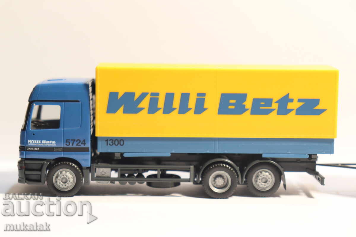 HERPA H0 1/87 MERCEDES ACTROS WILLI BETZ КАМИОН МОДЕЛ с цена 70.00 лв. | € 35.79 HERPA H0 1/87 MERCEDES ACTROS WILLI BETZ КАМИОН МОДЕЛ с цена 70.00 лв. | € 35.79