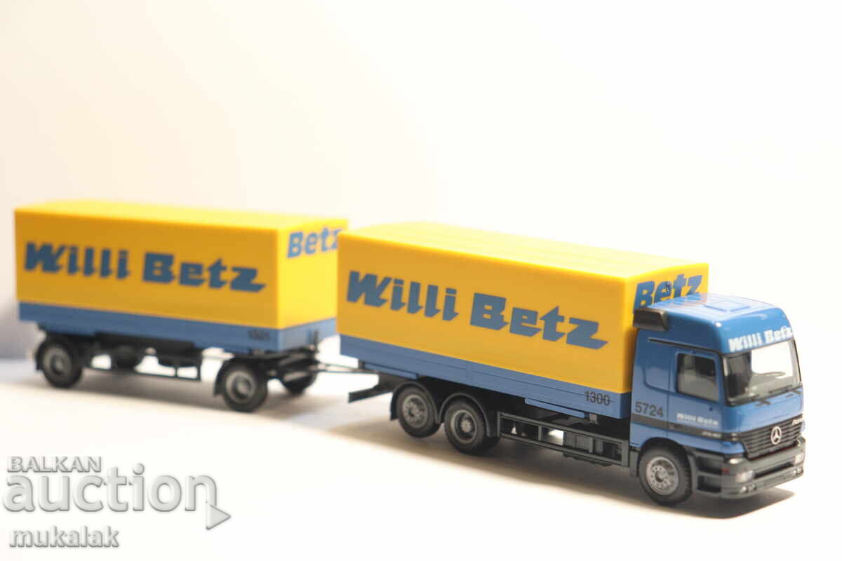 HERPA H0 1/87 MERCEDES ACTROS WILLI BETZ КАМИОН МОДЕЛ - 6 HERPA H0 1/87 MERCEDES ACTROS WILLI BETZ КАМИОН МОДЕЛ - 6
