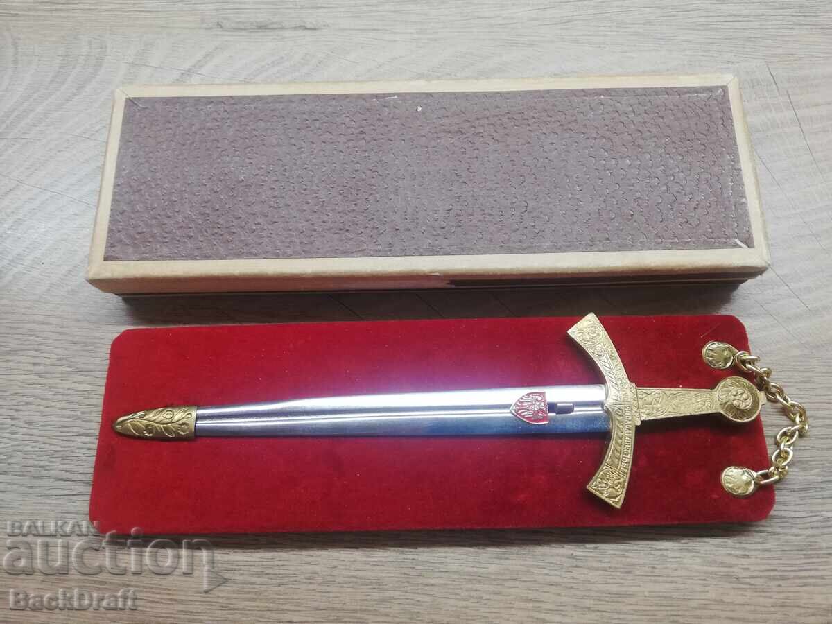 Vechi Cuțit Poștal Polonez Placat cu Aur, Replică a Sabiei Szczerbiec - 5