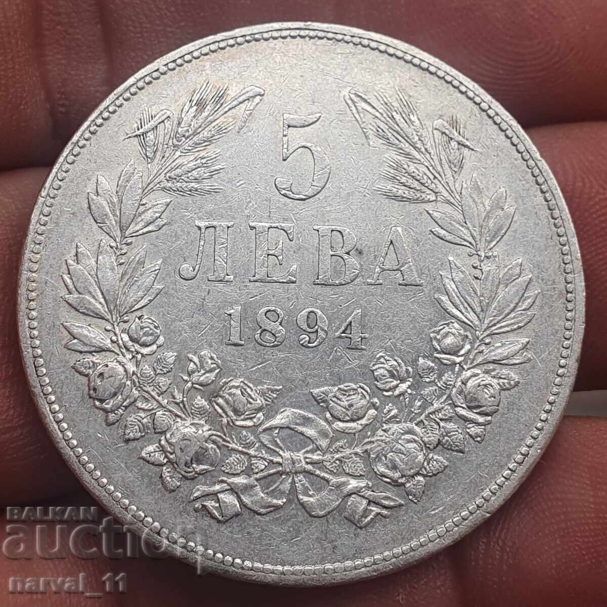 5 Leva 1894 - 24.9 gr. (EF)