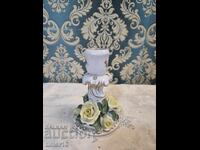 Sfeșnic Herend Ungaria "Trei trandafiri" pictat manual