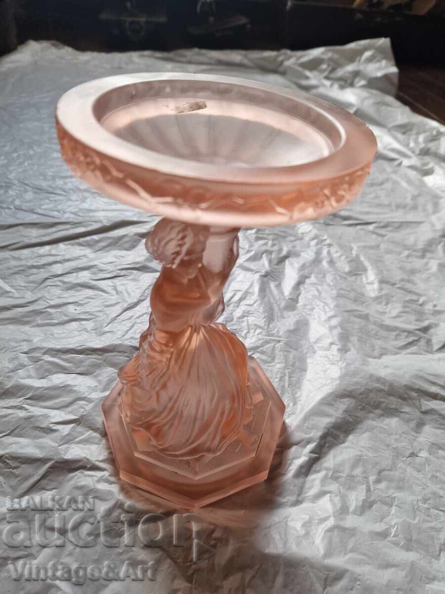 Доставка на Статуетка Свещник 30те Жена Полупрозрачен Сатен