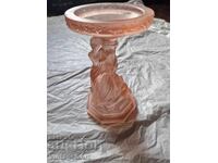 Статуетка Свещник 30те Жена Полупрозрачен Сатен