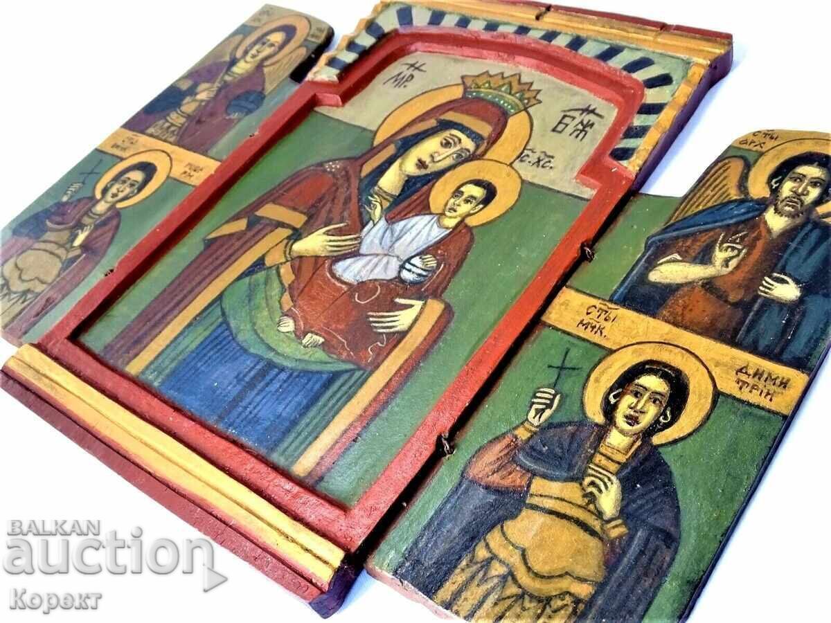 Icoană ortodoxă pictată - triptic 3 cu preț € 380.00 | 743.22 BGN