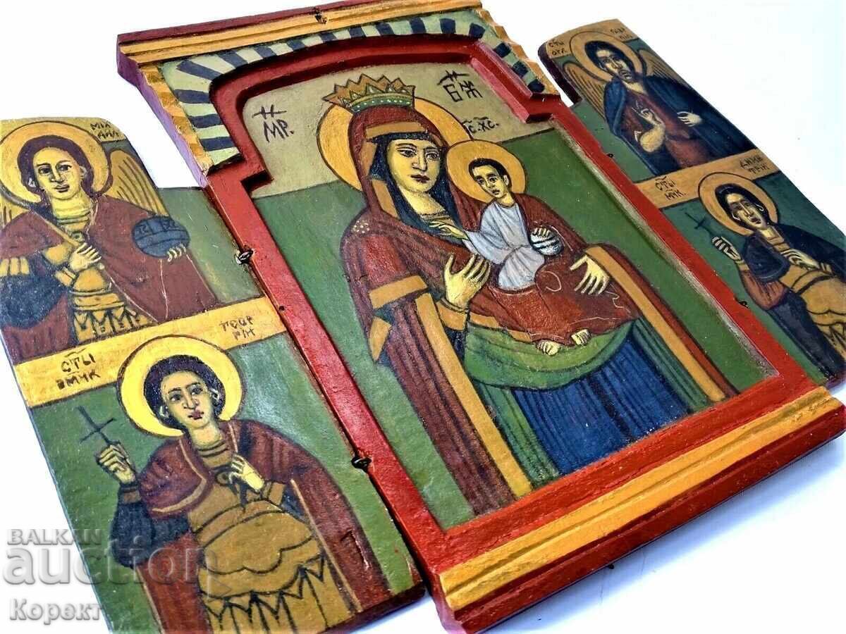 Licitație Icoană ortodoxă pictată - triptic 3