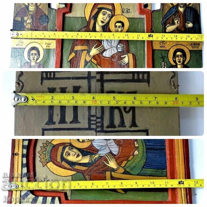 Παράδοση Ορθόδοξη ζωγραφιστή εικόνα - τρίπτυχο 3