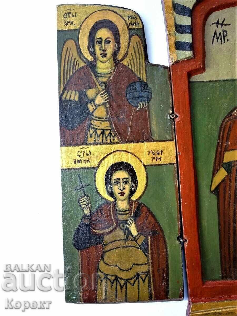 Icoană ortodoxă pictată - triptic 3 - 6