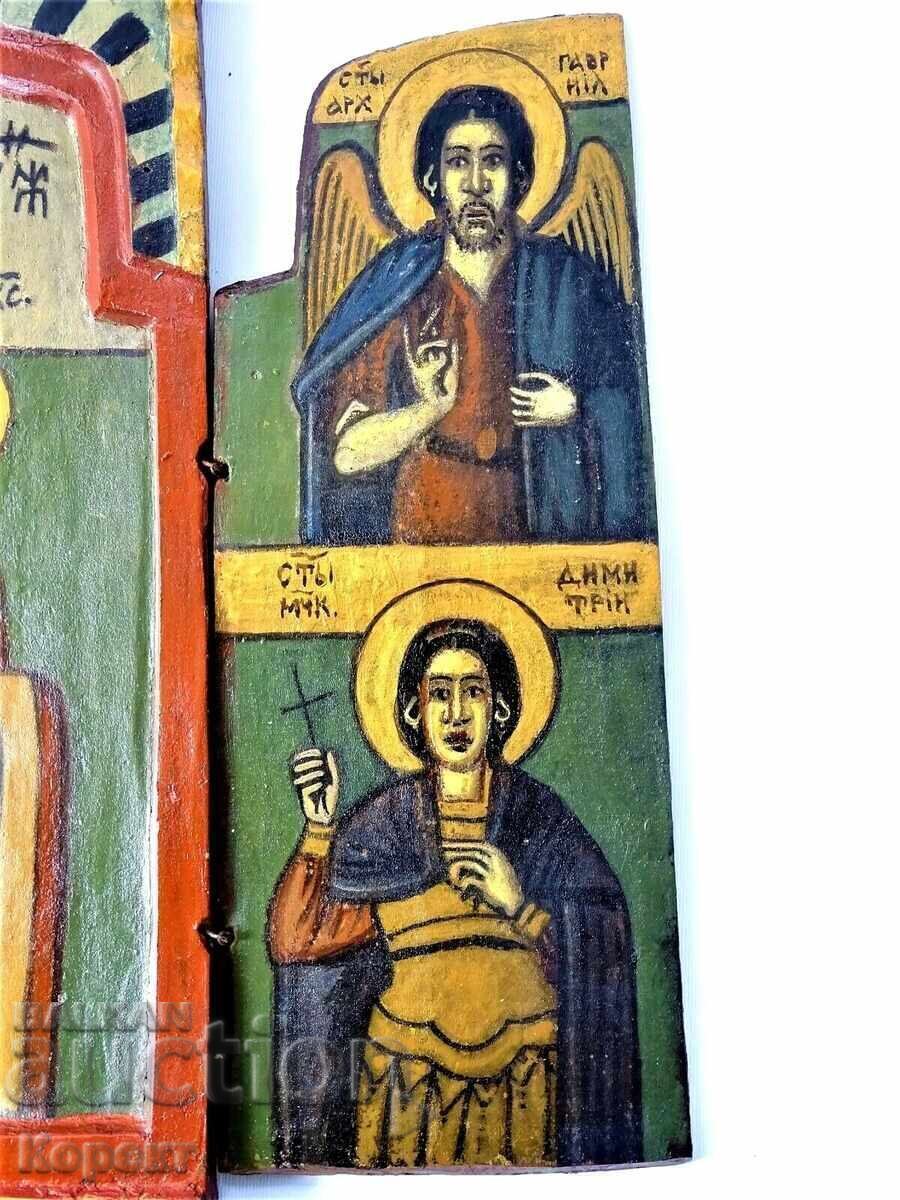 Icoană ortodoxă pictată - triptic 3 - 7