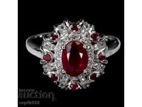 INEL IMPERIAL CU RUBINE NATURALE ȘI TOPAZE ALBE