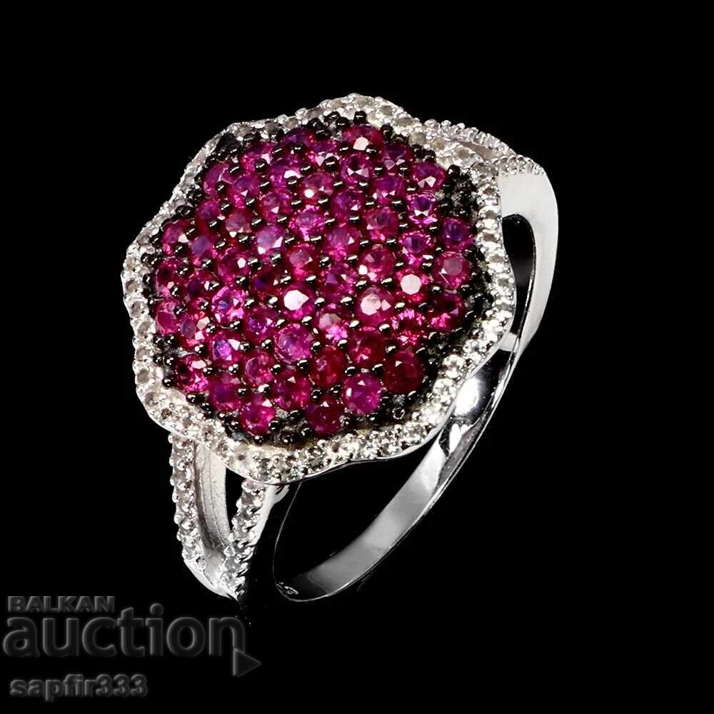 DESIGNER RING WITH NATURAL RUBIES AND TOPAZES with price 438.00 BGN | € 223.95