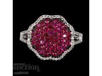 ДИЗАЙНЕРСКИ ПРЪСТЕН С ЕСТЕСТВЕНИ РУБИНИ И ТОПАЗИ