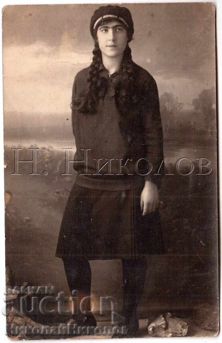 1930 FOTOGRAFIE VECHE PLEVEN LIUDMILA ȘKODRAKOVA ELEVĂ E428