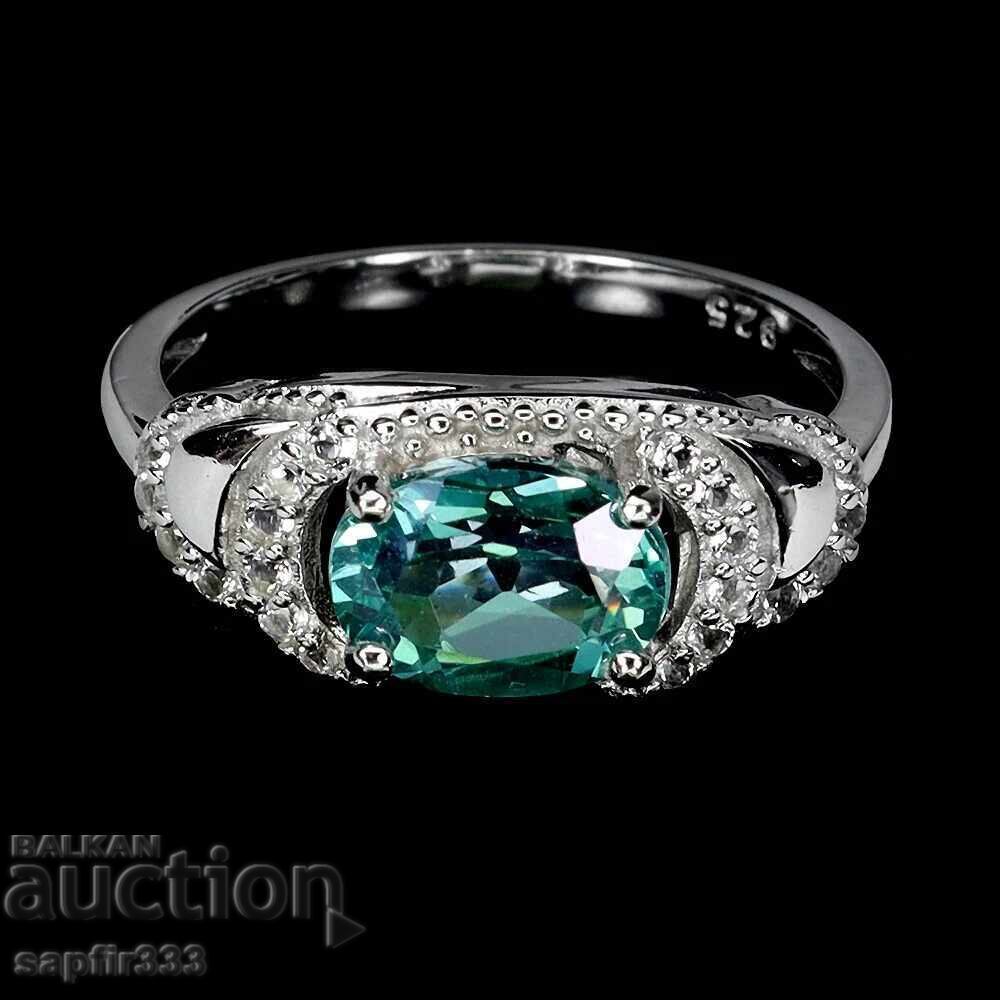 INEL RAZĂTOR CU TOPAZE VERZI ȘI ALBE NATURALE