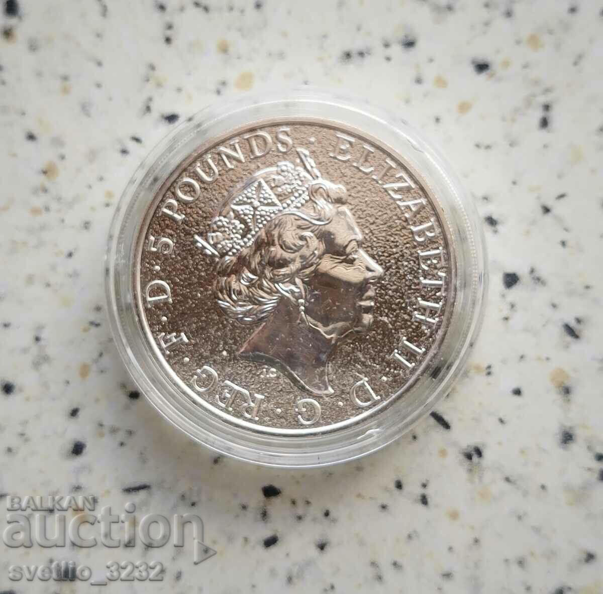 Dragon de argint 2 OZ 2017 cu preț 289.00 BGN | € 147.76