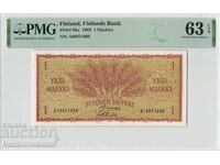 Finlanda 1 Markka 1963 Pick 98a PMG Choice UNC 63 EPQ