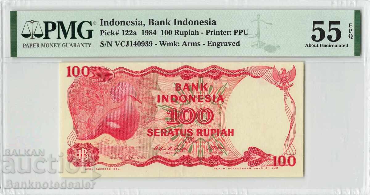 Ινδονησία 100 Ρουπία 1984 Pick 122a PMG About UNC 55 EPQ