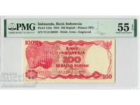 Indonesia 100 Rupiah 1984 Pick 122a PMG About Uncirculated 55 Exceptional Paper Quality