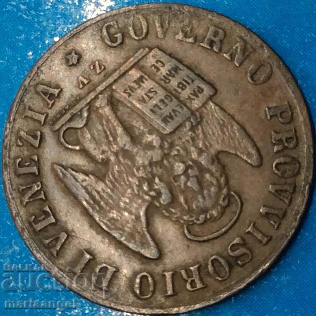 Δημοπρασία 1 centesimo 1849 Ιταλία Βενετία - σπάνια ονομασία "One"