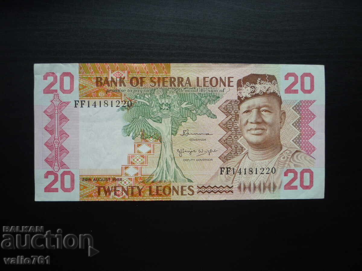 SIERRA LEONE 20 LEONES 1984 EXCELENTĂ
