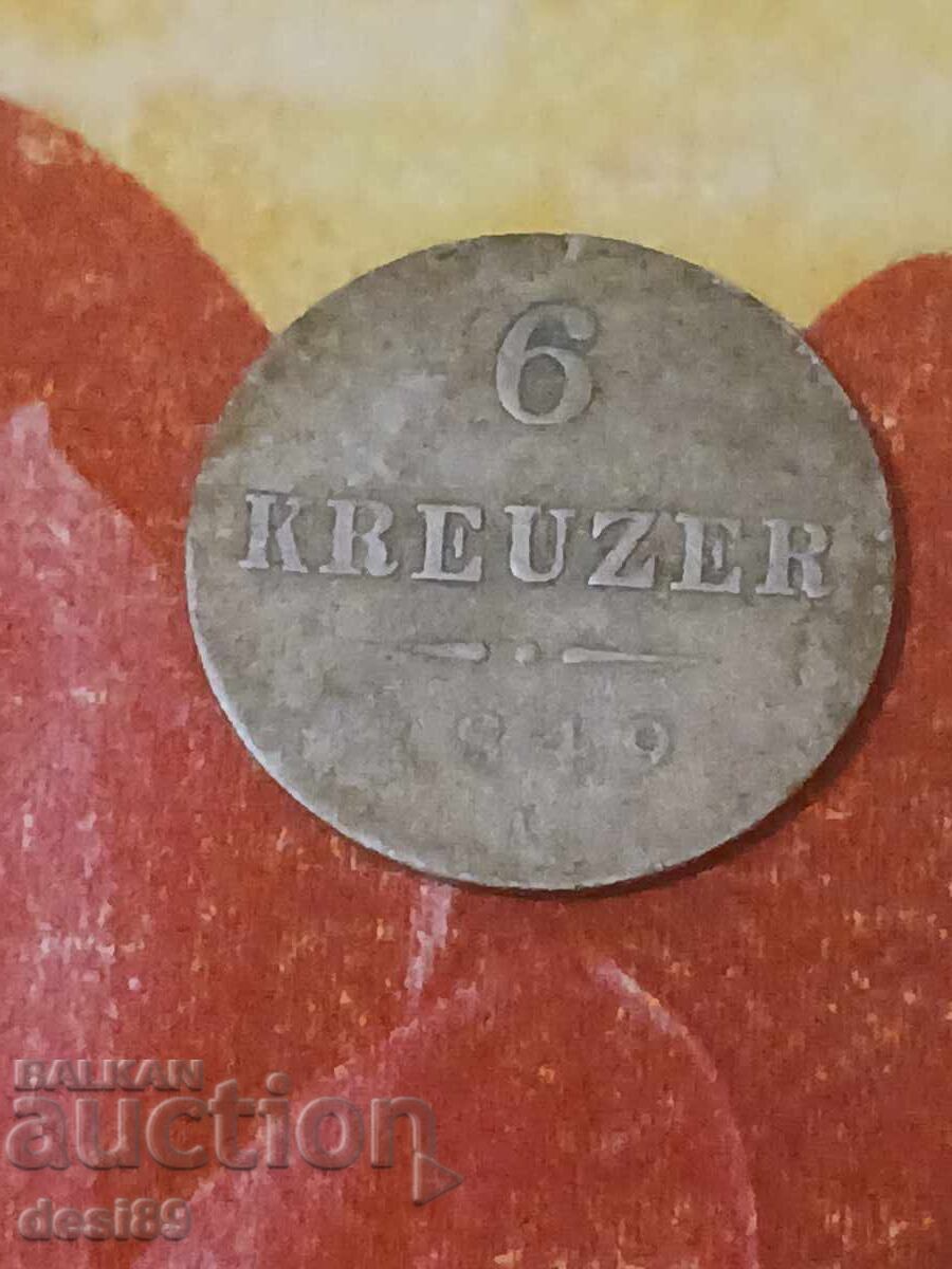 6 Kreuzer 1849 6 Kreuzer 1849