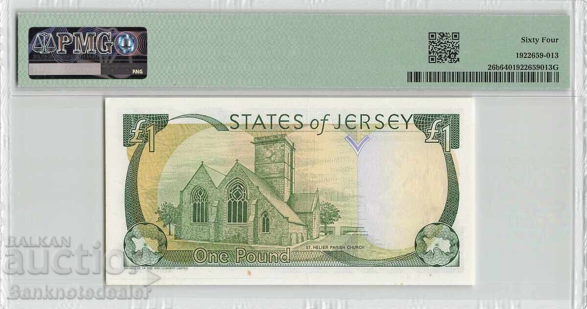 Jersey 1 Pound 2000 Pick 26b PMG Choice UNC 64 with price 80.00 BGN | € 40.90
