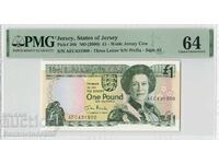 Jersey 1 Pound 2000 Pick 26b PMG Choice UNC 64