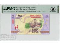 Madagascar 1000 Ariary 2017 Pick 100a PMG Gem Uncirculated 66 EPQ