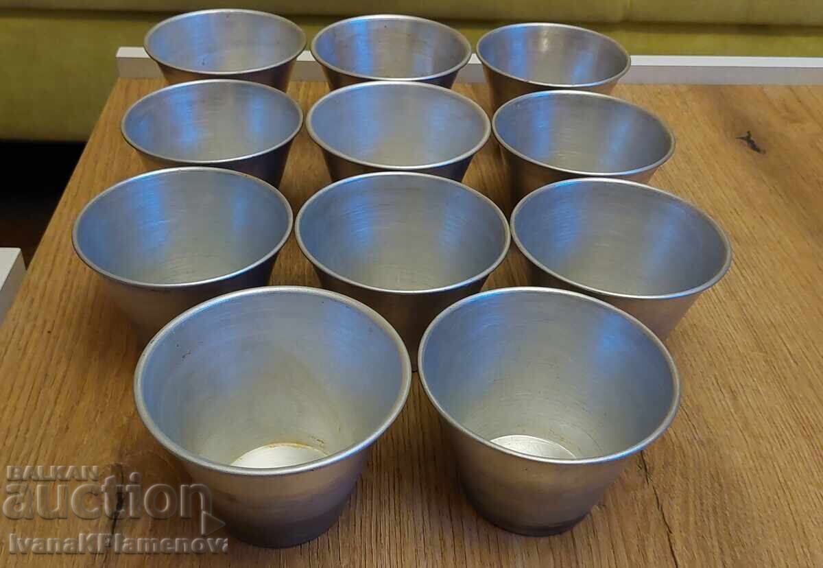 Soviet-era aluminum shot glasses for connoisseurs, 11 pieces with price € 17.90 | 35.01 BGN Soviet-era aluminum shot glasses for connoisseurs, 11 pieces with price € 17.90 | 35.01 BGN