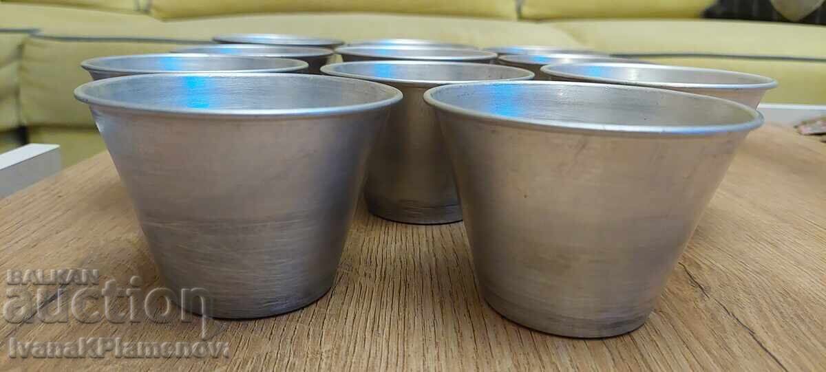 Soviet-era aluminum shot glasses for connoisseurs, 11 pieces - 6 Soviet-era aluminum shot glasses for connoisseurs, 11 pieces - 6