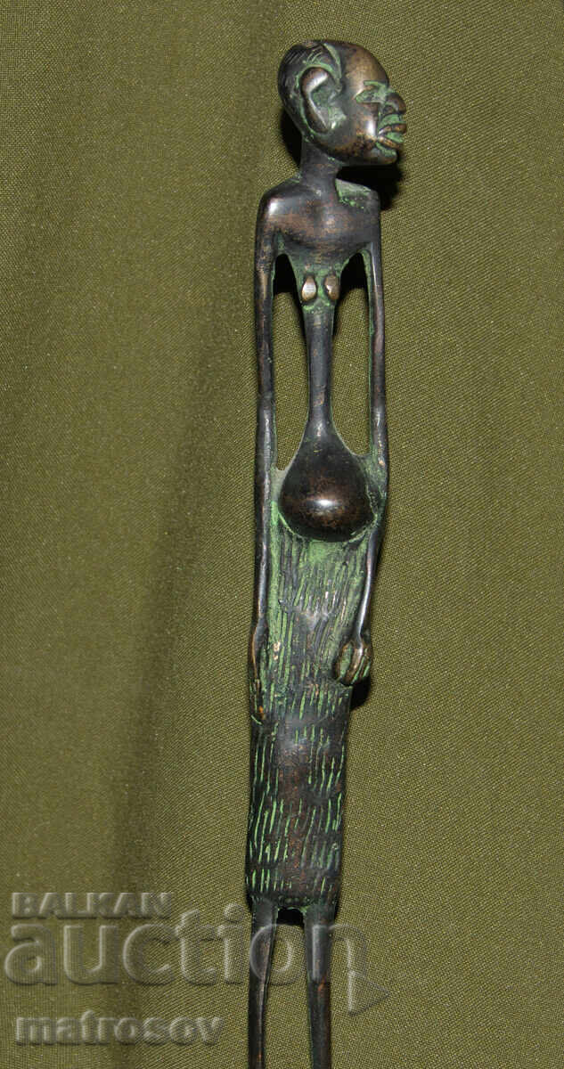 Delivery of Bronze figure African motifs statue