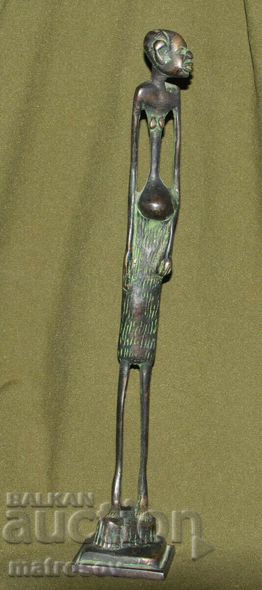Bronze figure African motifs statue