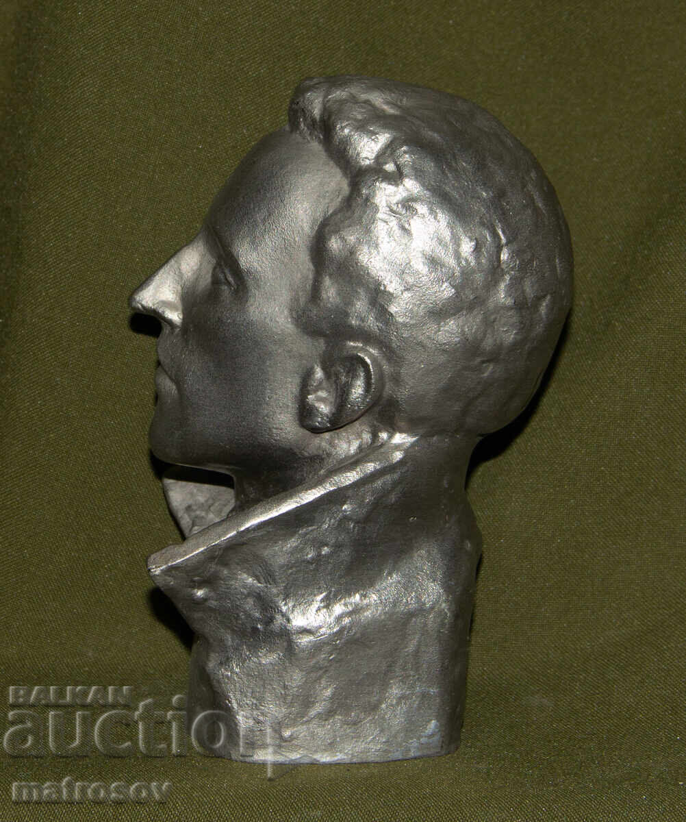 Metal sculpture bust Russia USSR Alexander Pushkin - 7