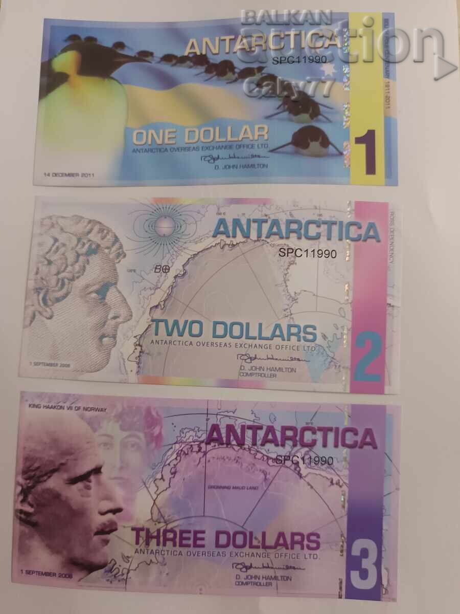 Λοτ 6 πολυμερικά φανταστικά χαρτονομίσματα Ανταρκτικής