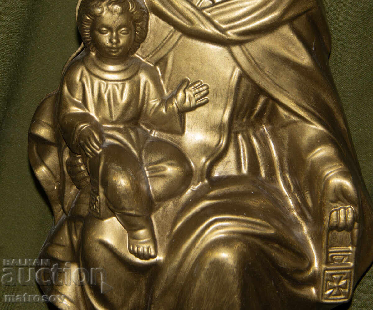 Месингова фигура скулптура Девата с Младенеца - 5